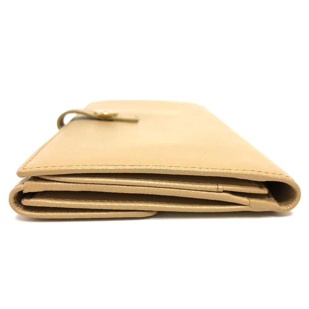 CHANEL Folded wallet leather beige COCO Button - image 3