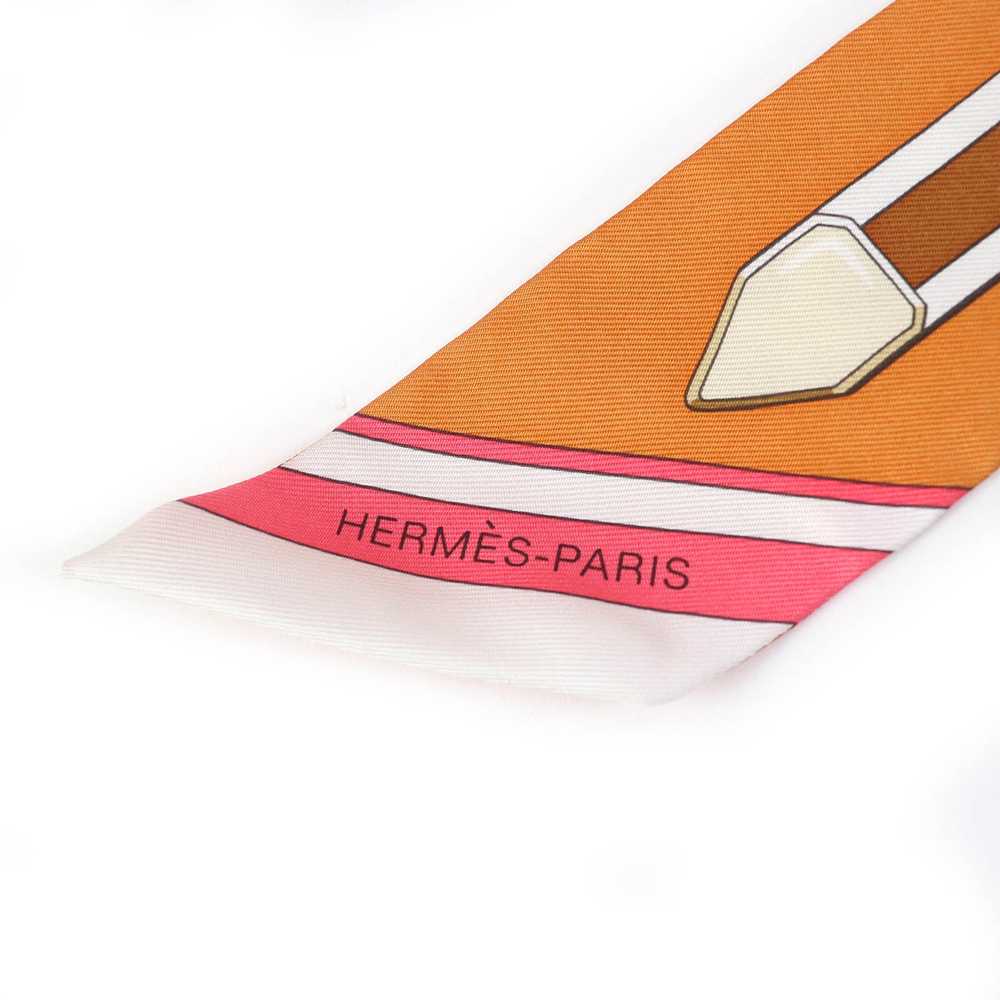 HERMES Stall 063778S 21 silk Orange Twilly Grand … - image 5