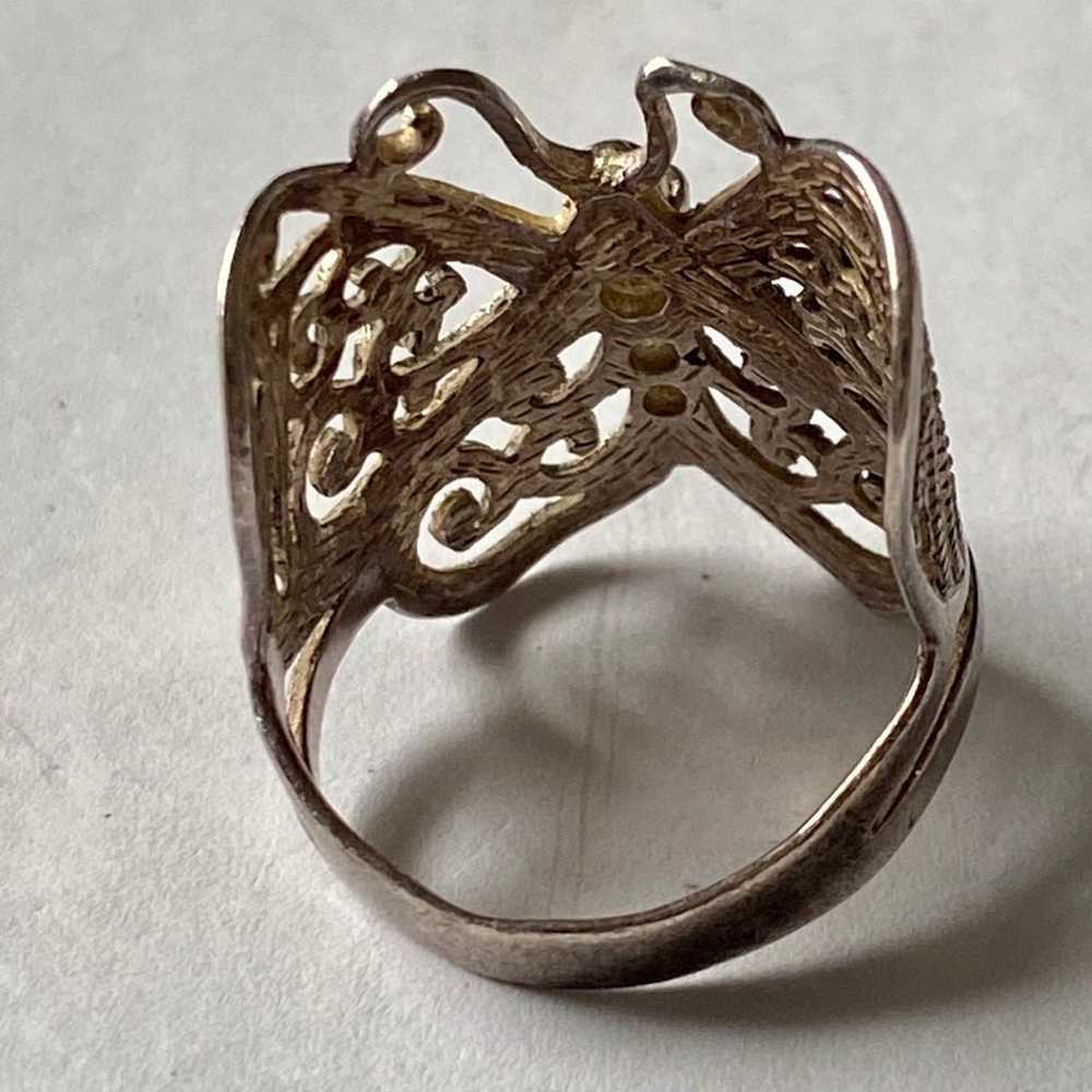 Vintage Sterling Silver Cw Art Filigree Butterfly… - image 4