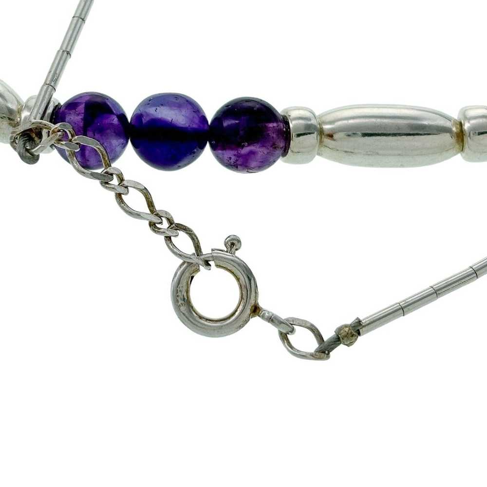 Vintage Sterling Liquid Silver 925 Amethyst Beade… - image 3