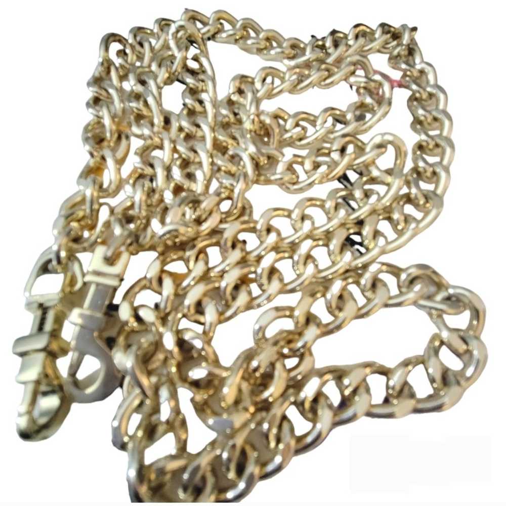 Vintage Heavy Goldtone Metal Link Belt Chainlink … - image 1