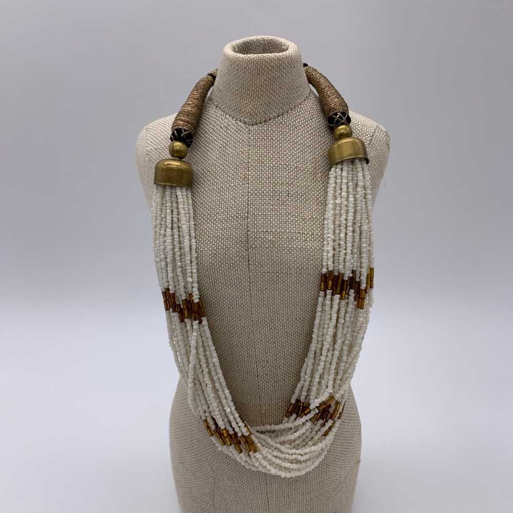 VTG. 34 Strands Roped Micro Beaded Torsade Choker… - image 1