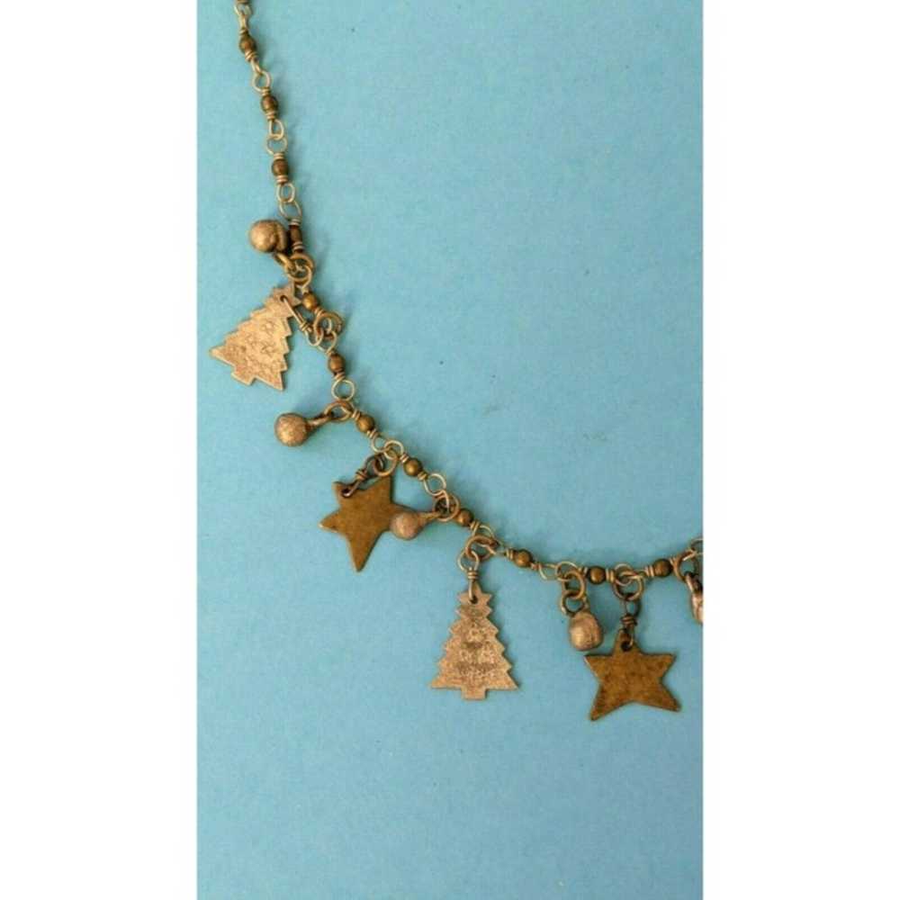 Vintage Metal Christmas Charm Bracelet - image 2