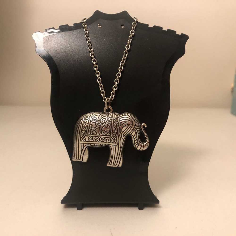 Vintage Double-Sided Rhinestone Ornate Elephant N… - image 3