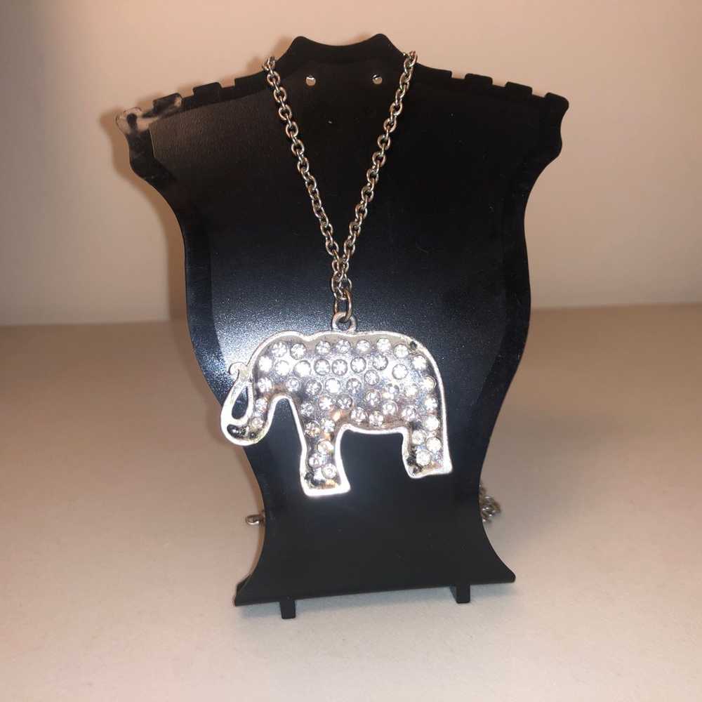 Vintage Double-Sided Rhinestone Ornate Elephant N… - image 4