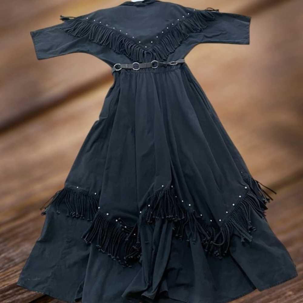 Vntg Diamond L Western dress Black - image 2