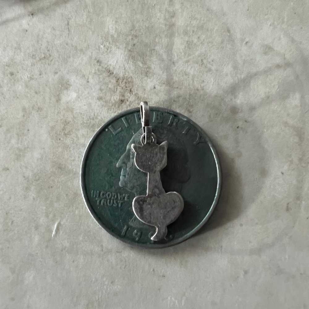 Vintage Sterling Silver 925 Bird Cat Cross Pendan… - image 6