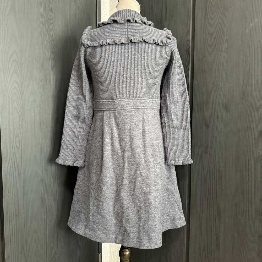 TO BE CHIC Gray Knit Frill Dress Coat - image 2