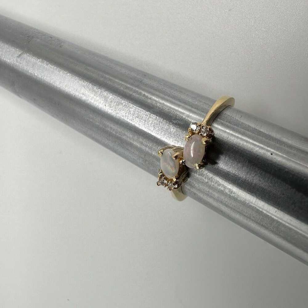 Vintage Gold Plate Faux Opal Ring Size 9 - image 10