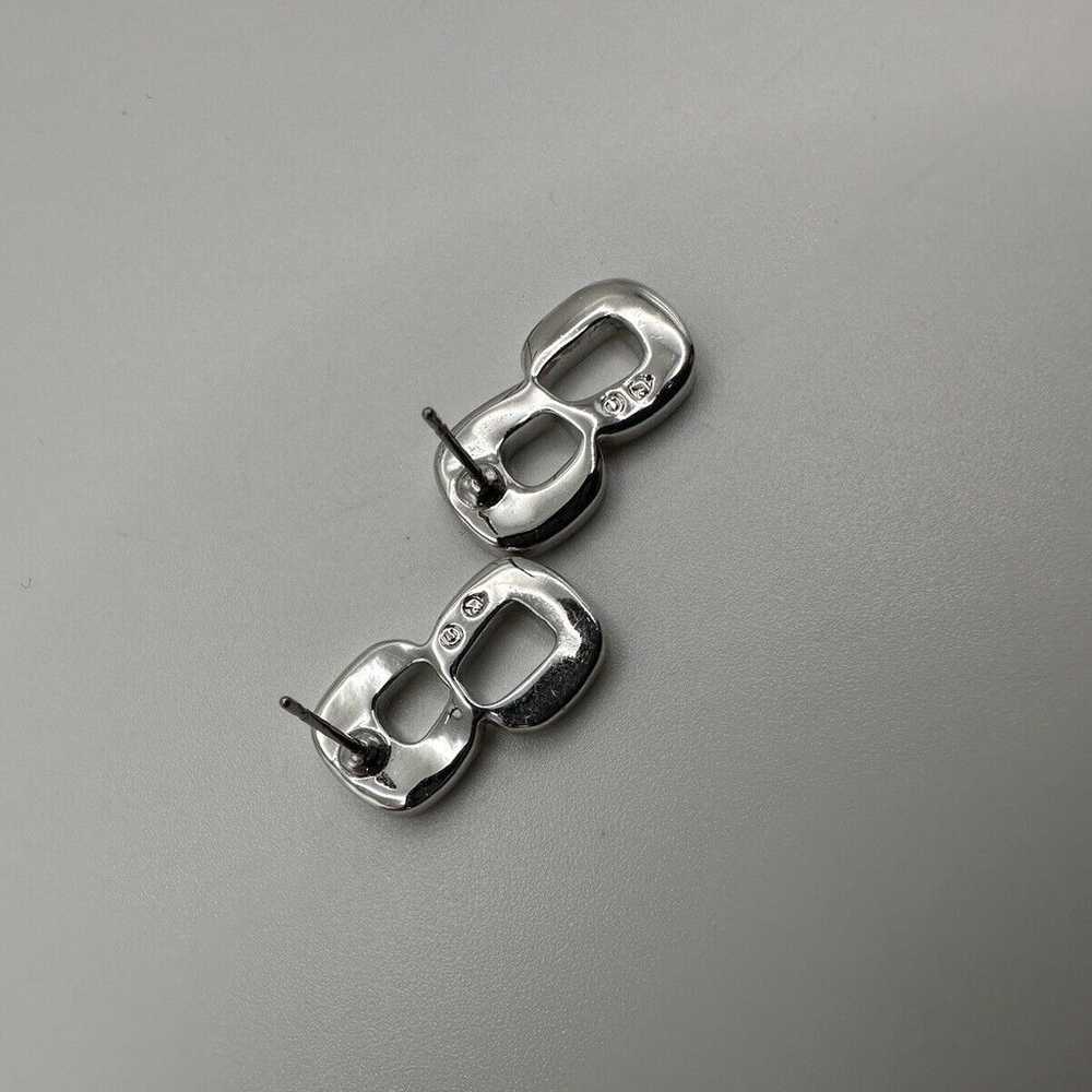 Vintage Swarovski Omega Figure Eight Silver Earri… - image 11