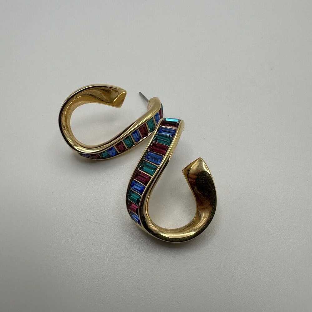 Vintage Swarovski Gold Red Green Blue Crystal Dan… - image 7