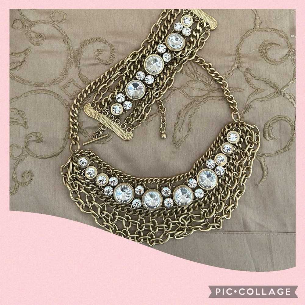 Chain statement necklace & bracelet - image 1