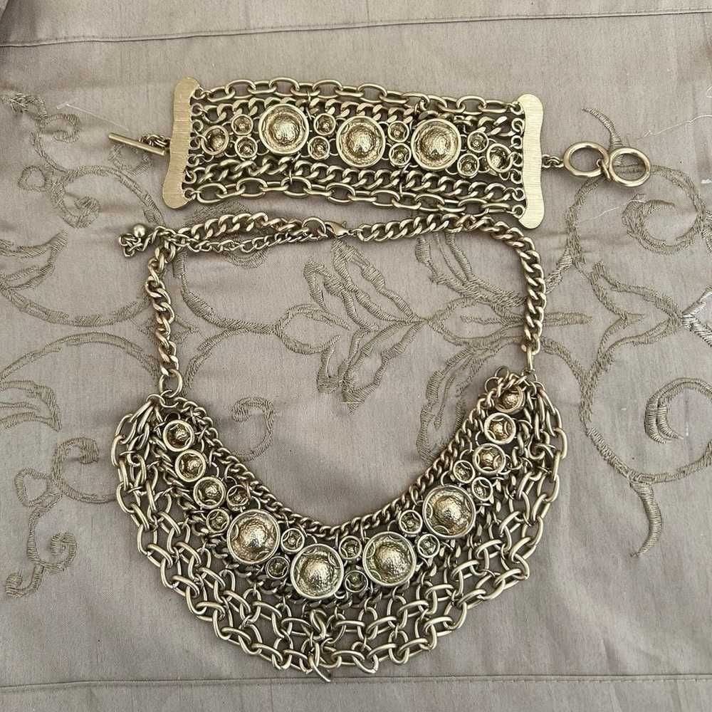 Chain statement necklace & bracelet - image 6