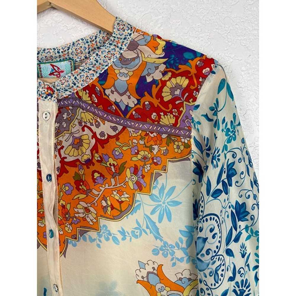 Johnny Was Colorful Floral & Paisley Print Tunic … - image 2