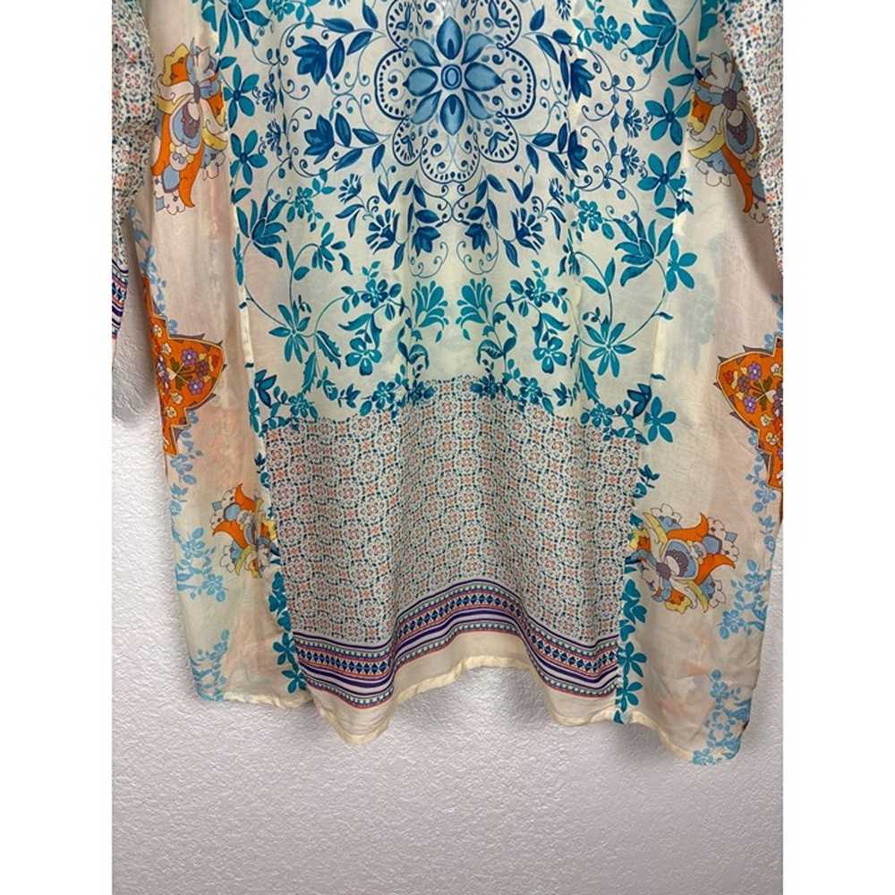 Johnny Was Colorful Floral & Paisley Print Tunic … - image 5