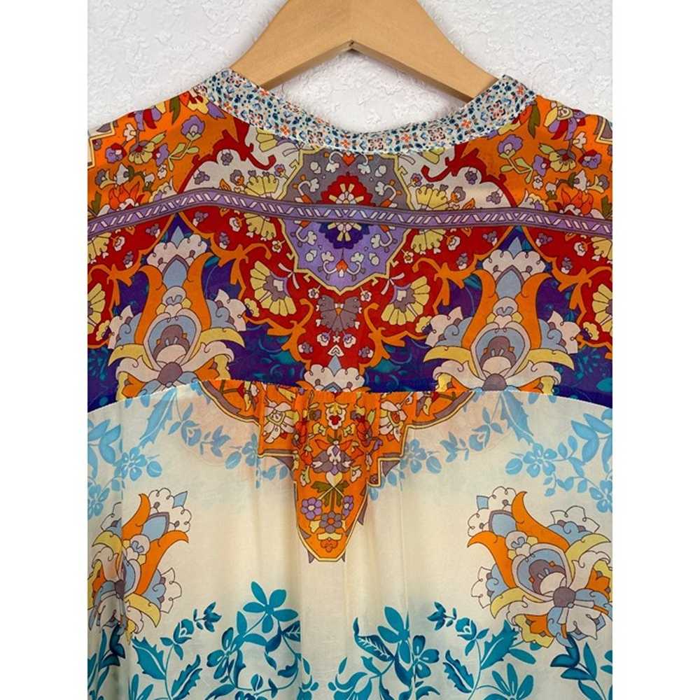 Johnny Was Colorful Floral & Paisley Print Tunic … - image 7