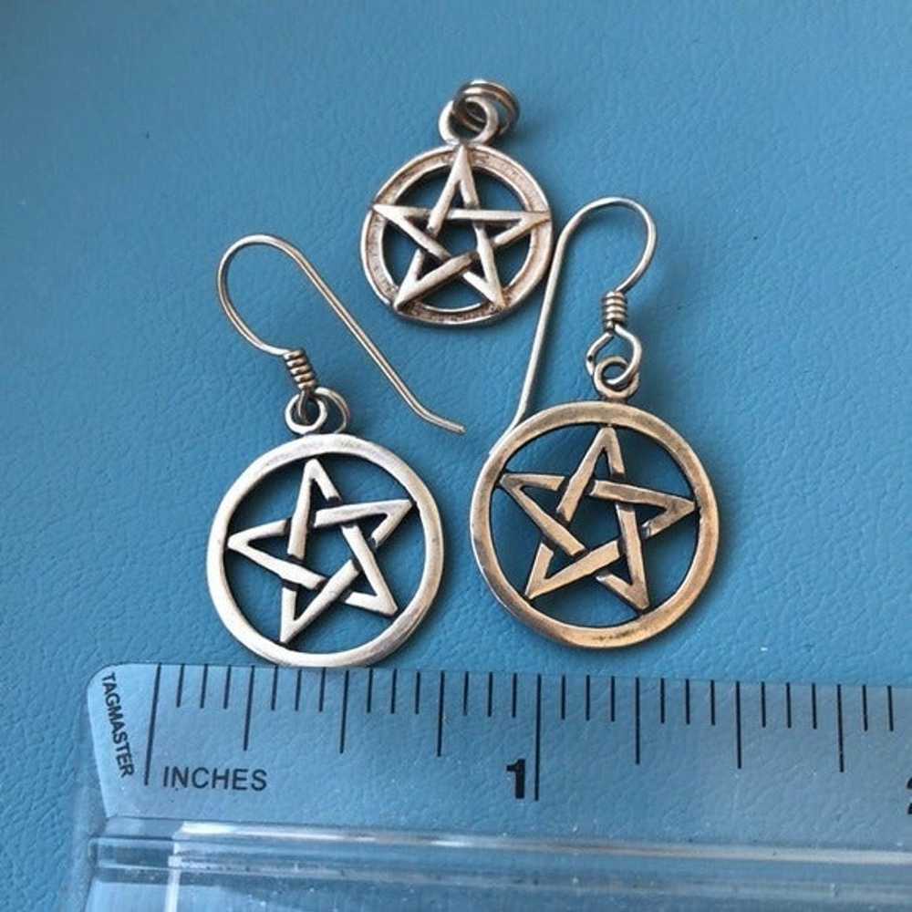 sterling Pentagram earrings / pendant - image 2