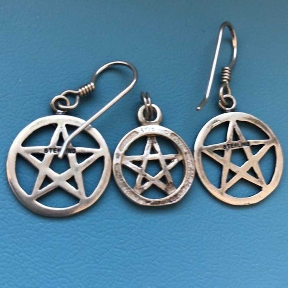 sterling Pentagram earrings / pendant - image 4