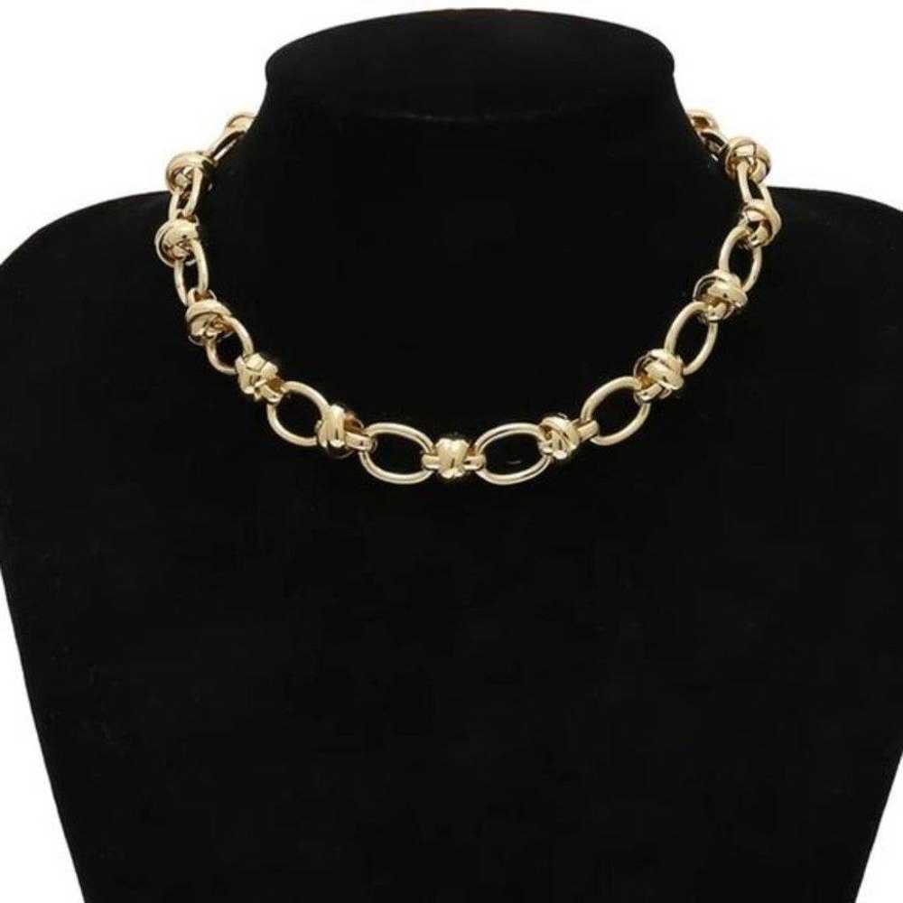 NEW 18K GOLD LAYERED THICK CHAIN CHOKER NECKLACE - image 8