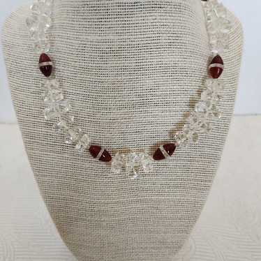 Crystal necklace with red beads - image 1