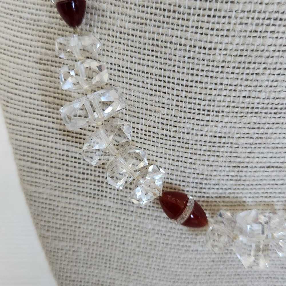 Crystal necklace with red beads - image 3