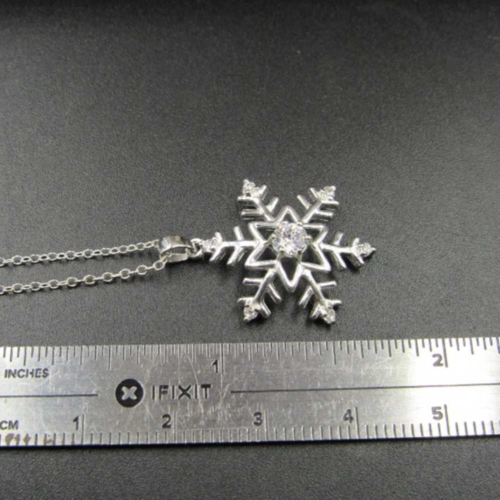 18" Sterling Ornate Snow CZ Necklace - image 5