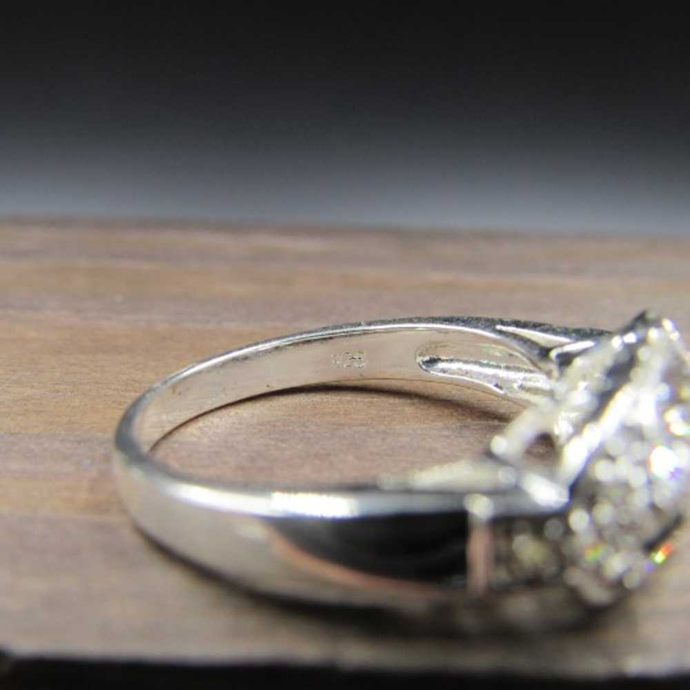 Size 6.25 Sterling Unique Cut CZ Ring - image 4