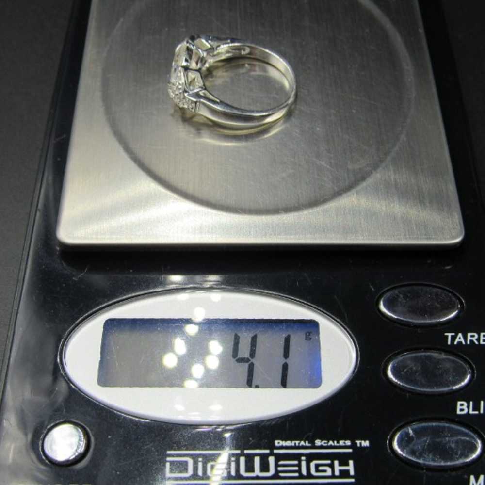 Size 6.25 Sterling Unique Cut CZ Ring - image 7