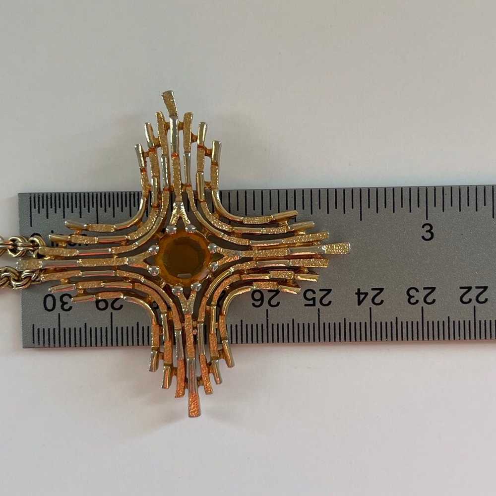 Vintage  Sarah Coventry Amber Maltese Cross Gold … - image 10