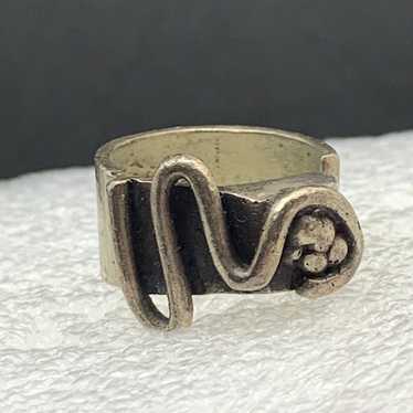 Vintage Men’s Unique Abstract solid THICK sterling