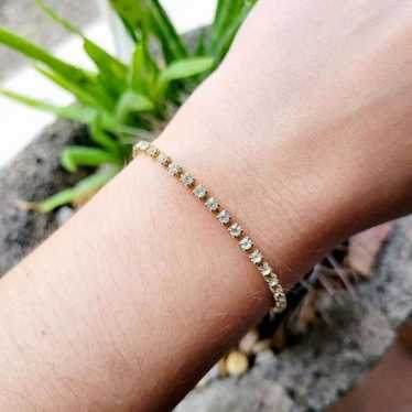 Vintage Classic Rhinestone Gold Rhinestone Bracele