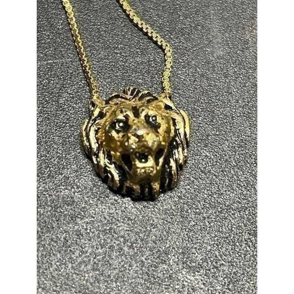 Vintage Anne Klein Lion Head Door Knocker Necklac… - image 4