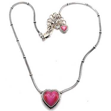 Brighton Clear Heart Pink Retired Pendant store Necklace