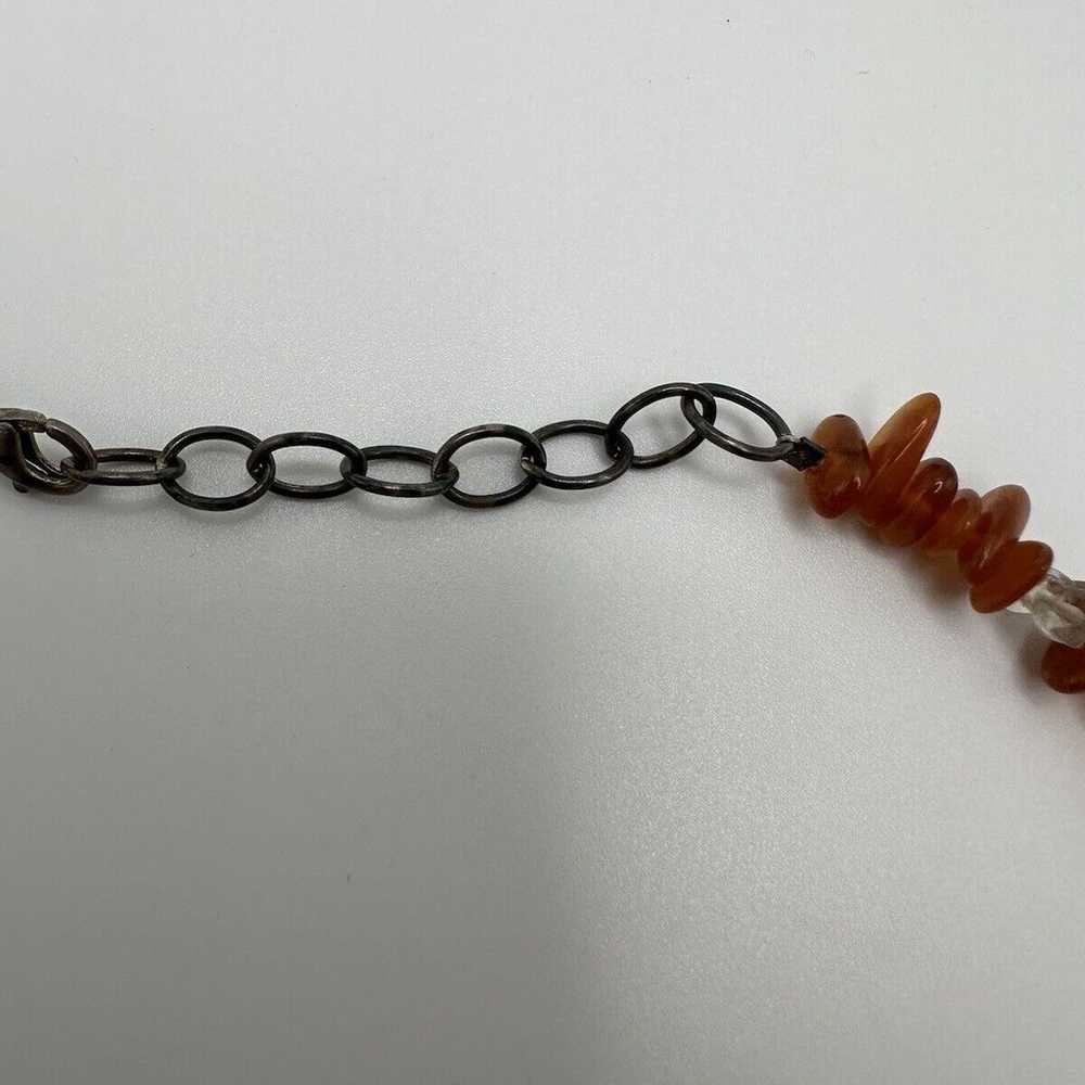 Vintage Sterling Silver Amber Necklace 16”-18” - image 8