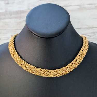 Vintage Necklace Stunning Gold Tone Braided Design