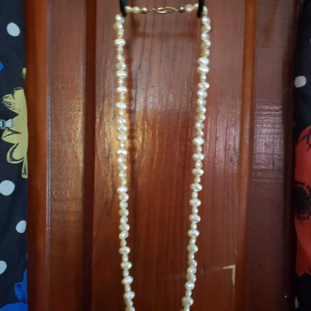 Vintage 1/20 Faux Freshwater Pearl Necklace Brace… - image 2