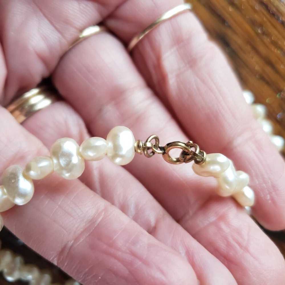 Vintage 1/20 Faux Freshwater Pearl Necklace Brace… - image 5