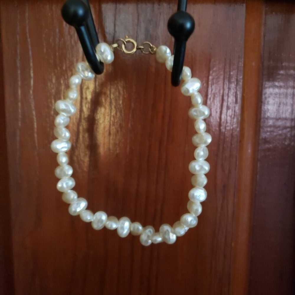 Vintage 1/20 Faux Freshwater Pearl Necklace Brace… - image 6