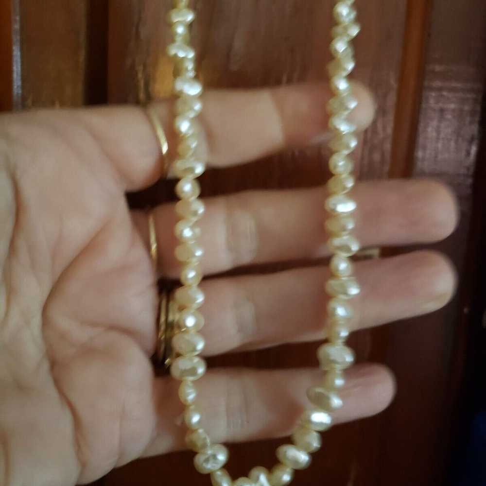 Vintage 1/20 Faux Freshwater Pearl Necklace Brace… - image 7