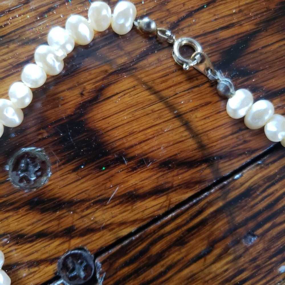 Vintage 1/20 Faux Freshwater Pearl Necklace Brace… - image 8