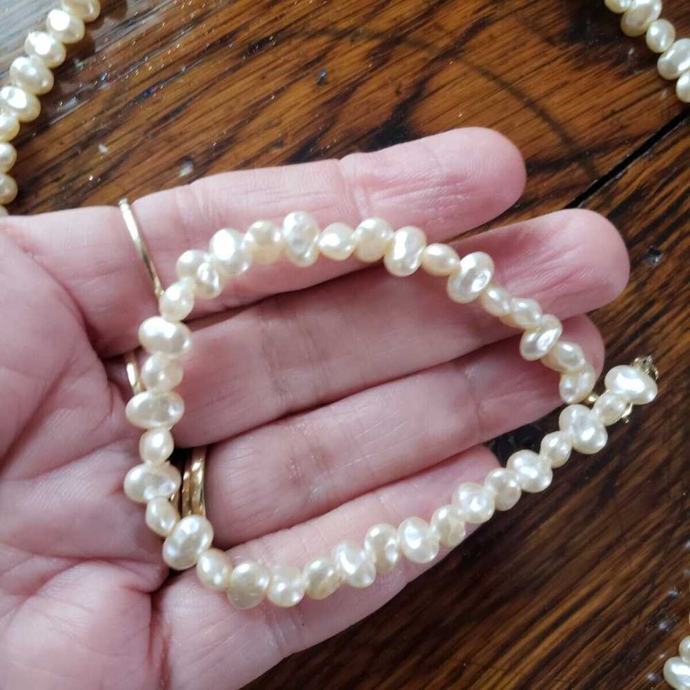 Vintage 1/20 Faux Freshwater Pearl Necklace Brace… - image 9