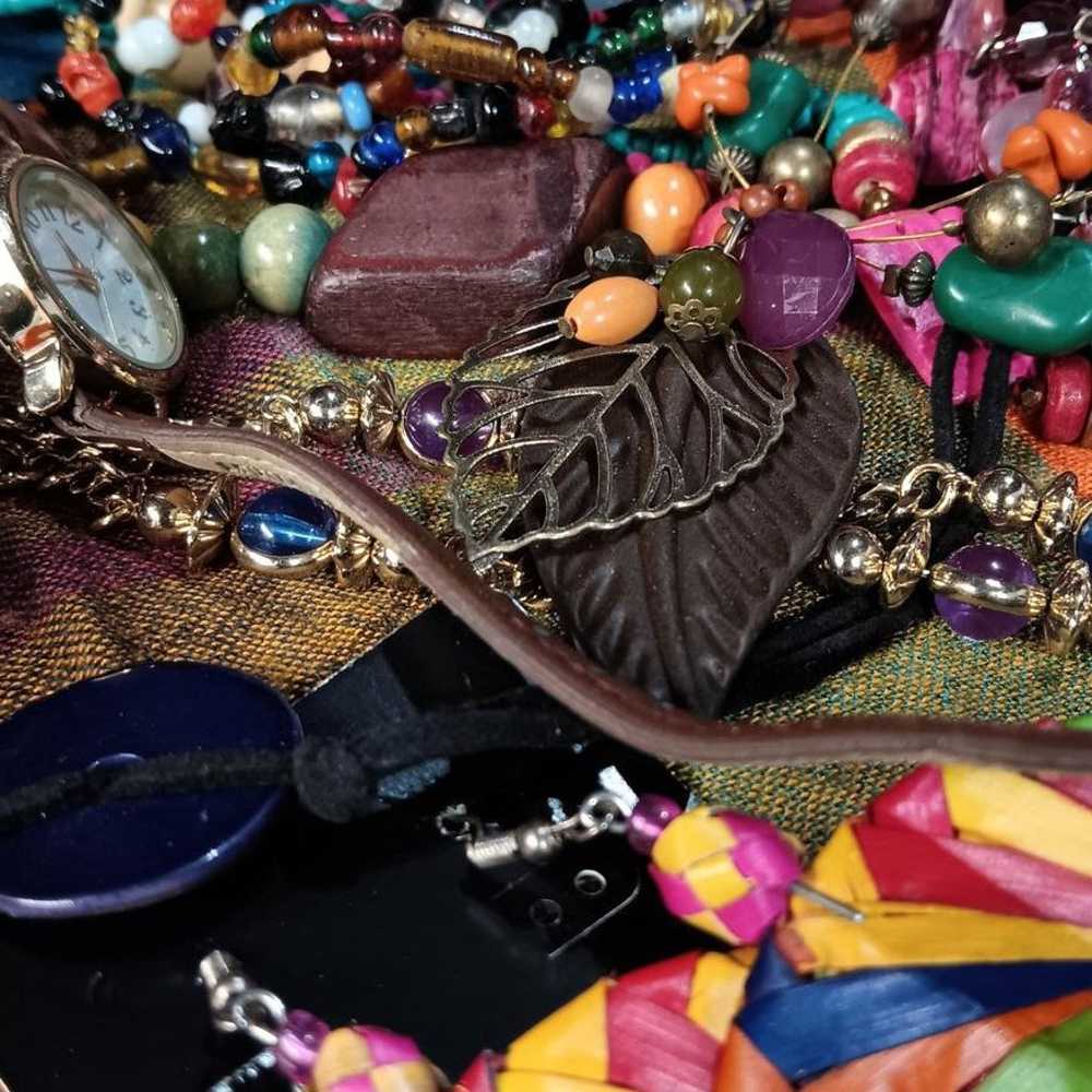 Vibrant Bohemian / Hippie Jewelry Lot - Colorful … - image 6