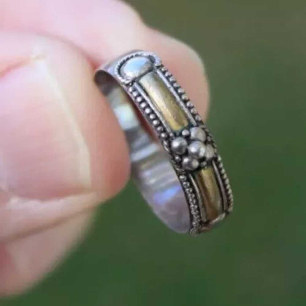 STERLING SILVER & GOLD ladies ring GOTHIC medieva… - image 10