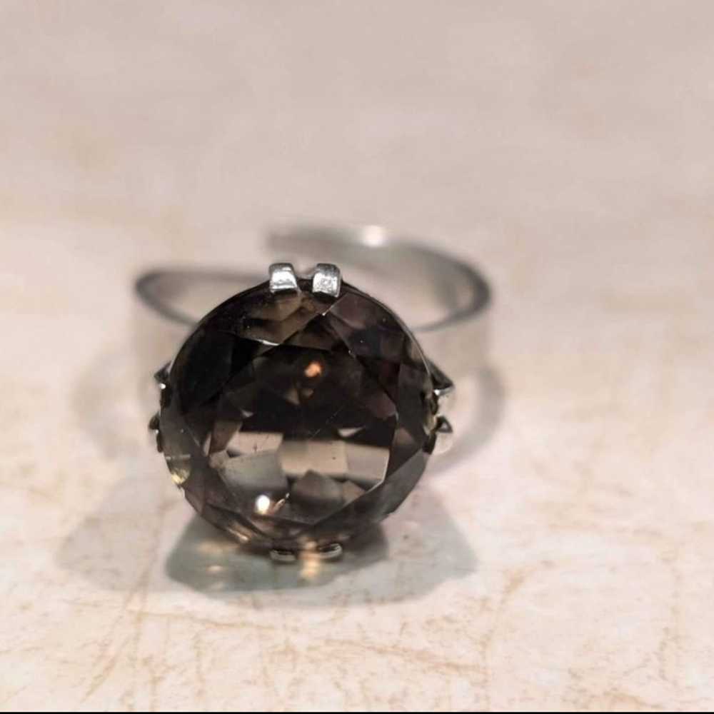 Vintage Sterling Silver Smokey Quartz Adjustable … - image 8