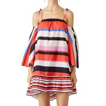 Nicholas Amalfi Striped dress off shoulders sz 4