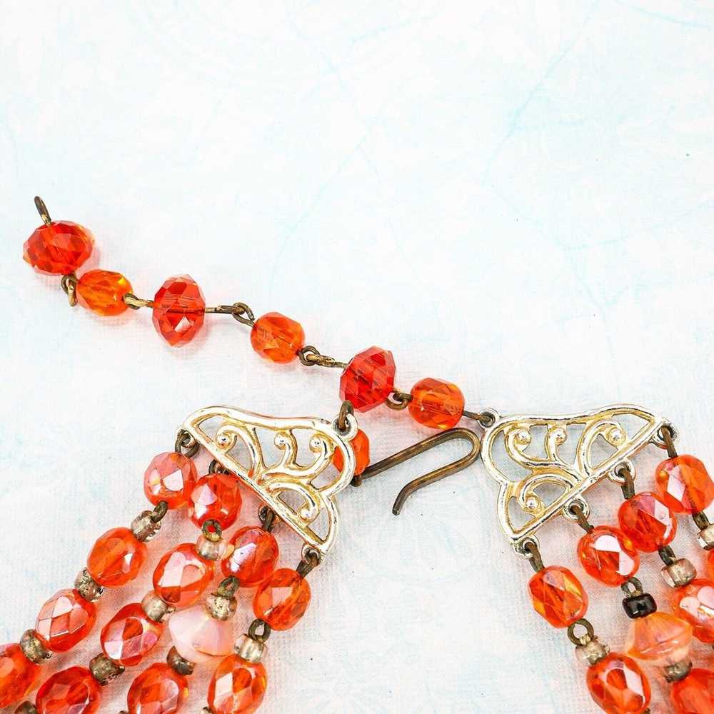 Vintage Western Germany Multi Strand Glass Neckla… - image 8