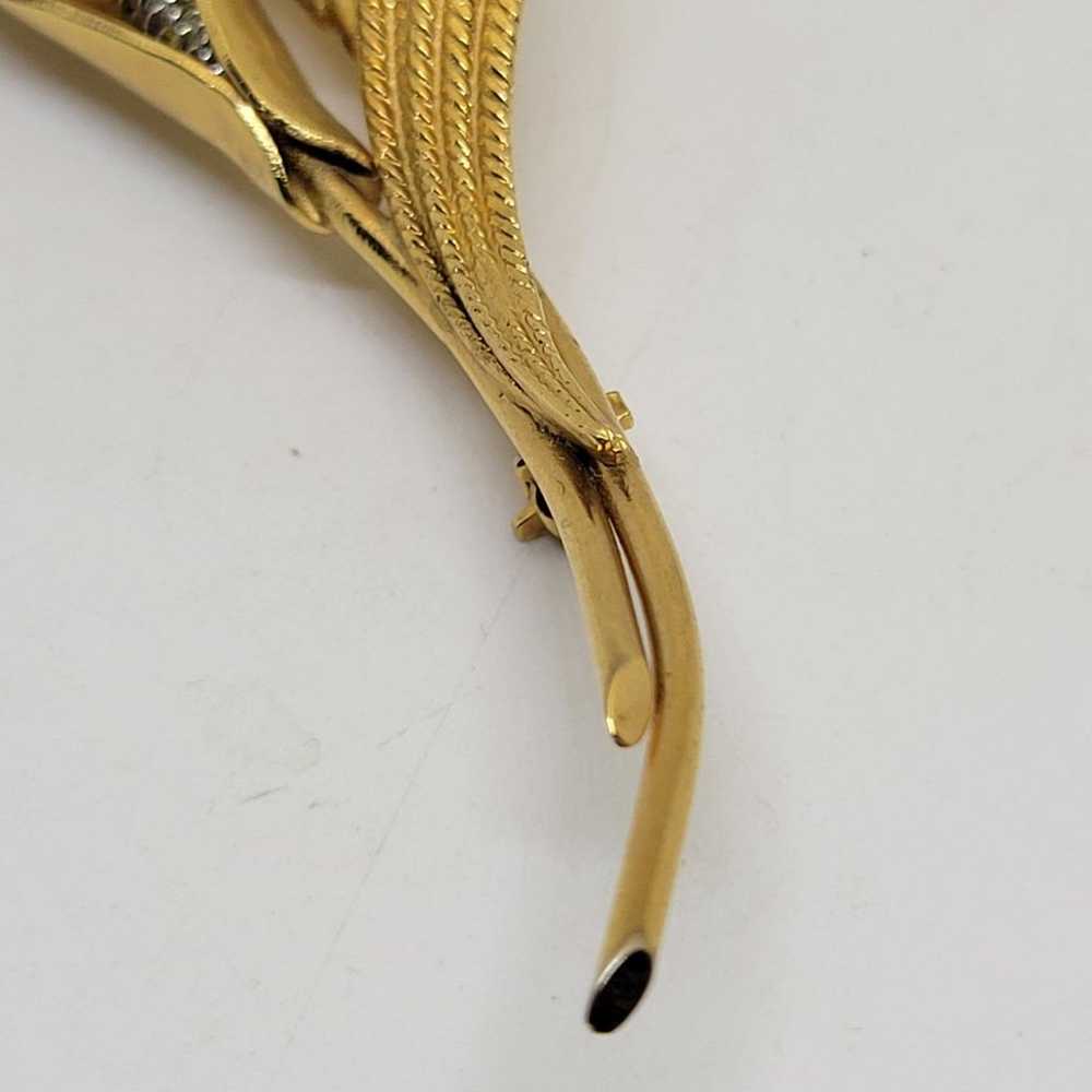 Vintage Coro Cattail Gold Tone Brooch Pin Signed - image 3