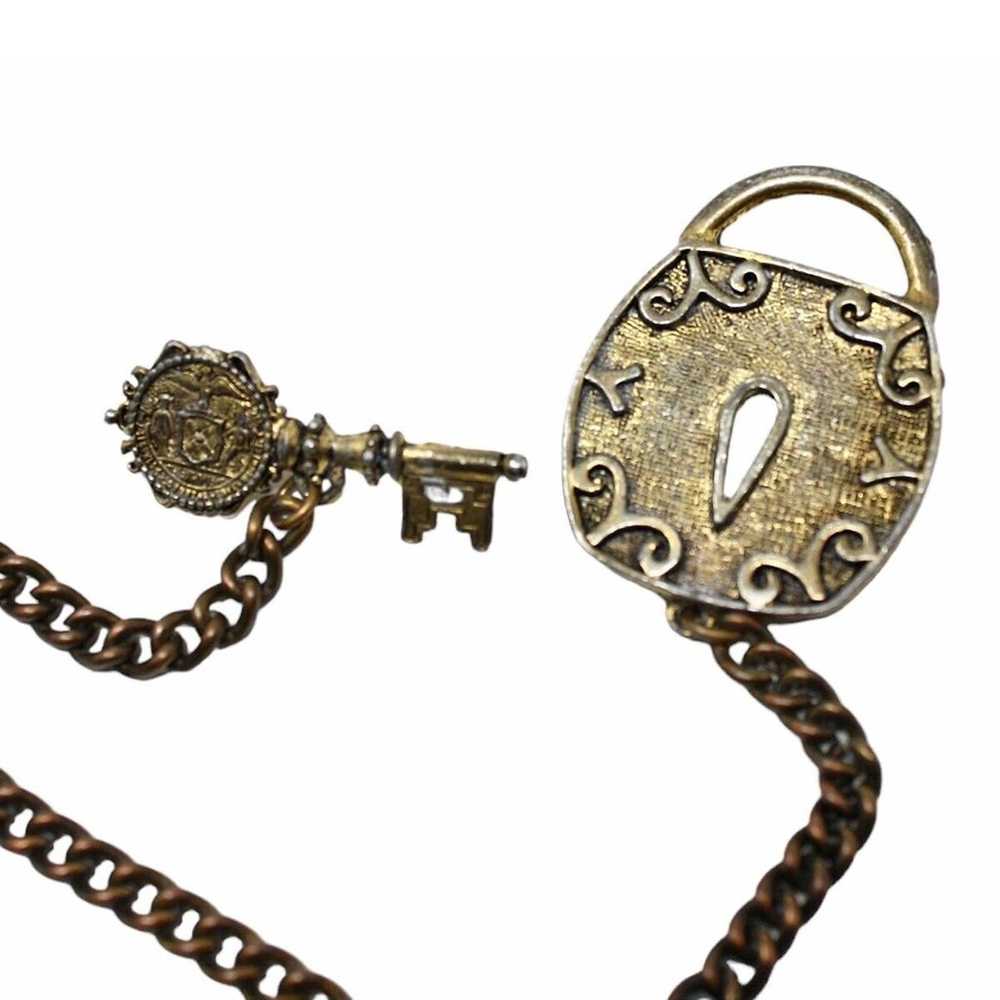 Vintage Unsigned Jeanne Lock and Key Pin Valentin… - image 2