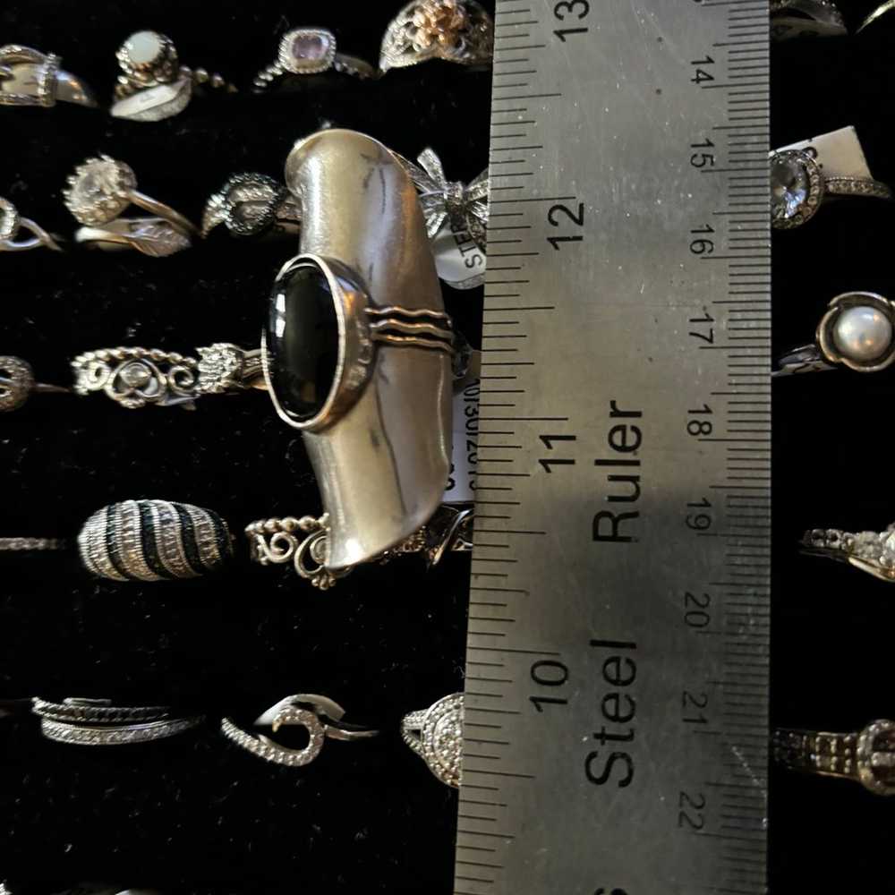 Rare Ring Sterling Silver & Onyx - image 9