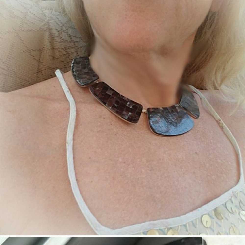 Handmade vintage abalone necklace - image 4